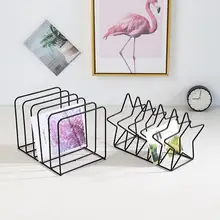 

Geometric Iron Multi Layer Book Magazines Document Holder Storage Shelf Stand