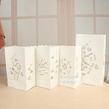 

10pcs/lot New Arrival Heart Sun Light Holder Decor Luminaria Paper Lantern Candle Bag Birthday Party Outdoor Wedding Decoration