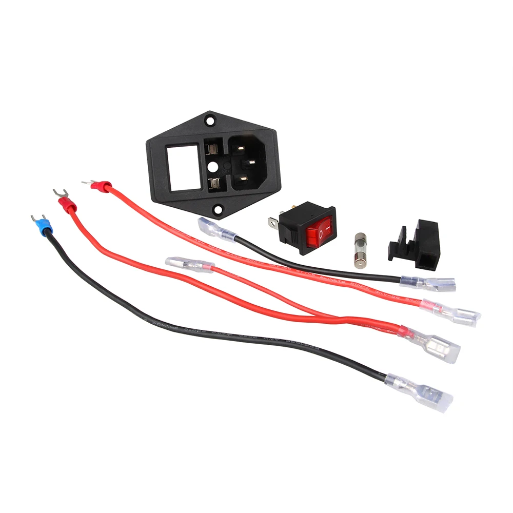 Power Rocker Switch IEC 3 Pin 320 C14 Inlet Power Sockets Switch Connector Plug 10A 250V AC 3D Printer Power Switch
