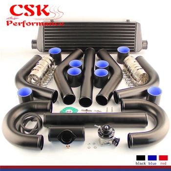 

DIY 2.5" 63mm Universal Intercooler + Alloy Pipe Hose + BOV Turbo Blow Off Valve Kit black