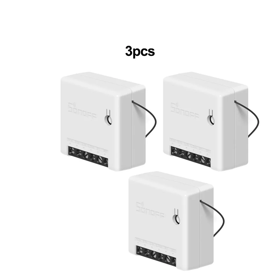 sonoff mini 3pcs SONOFF мини Wifi умный DIY переключатель модуль 110-240 в контрольный Лер светильник с таймером 2way переключатель голосового управления работа с Alexa Google home - Комплект: sonoff mini 3pcs