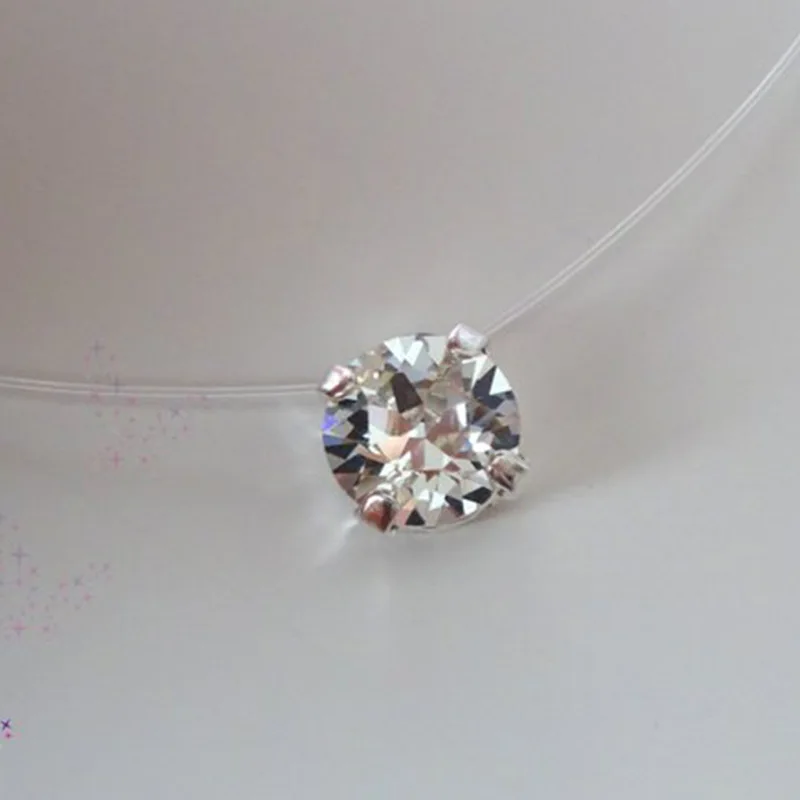 Горячее предложение, прозрачное рыболовное ожерелье с жемчужным кристаллом, ожерелье-чокер для женщин, регулируемая невидимая цепочка, ювелирное изделие