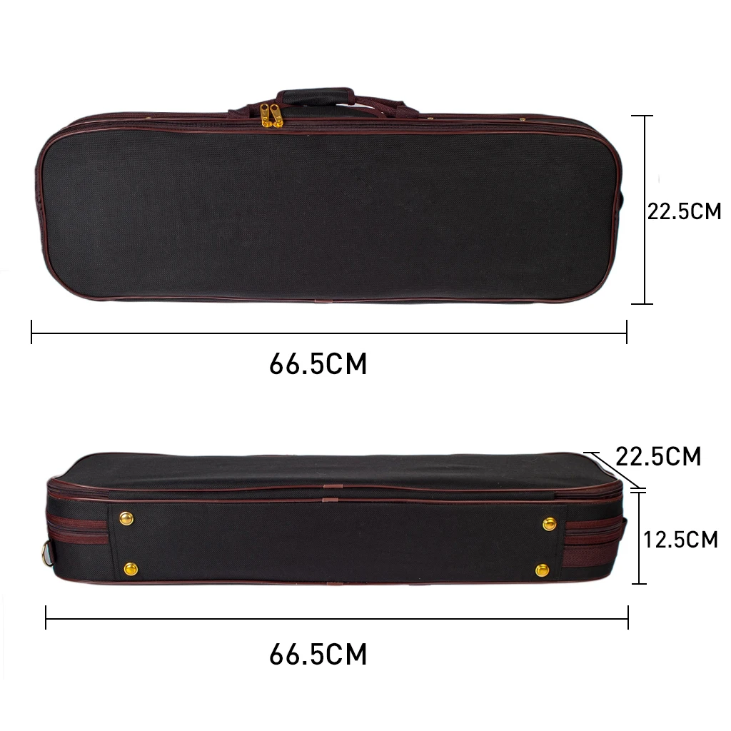 

Violin Case Oblong Canvas 1/2 Size Anti-Stress Violin Box With Lock, Black