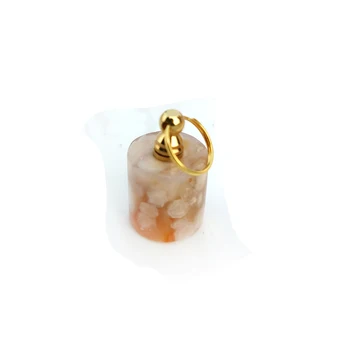 

1PC Natural Flower Agate Diffuser Pendant Quartz Crystal Perfume Bottle Essential Oil Jar Necklace Healing Crystal Home Decora