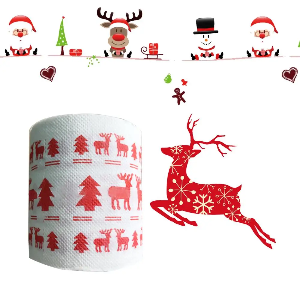 Практичный Санта Клаус Merry Christmas elk туалетный рулон бумажный стол Гостиная Ванная комната ткани праздничное украшение предметы домашнего обихода - Цвет: B