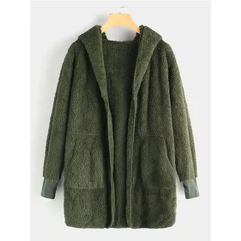 

YOINS 2020 Spring Autumn Winter Women Winter Coat Hooded Lapel Collar Long Sleeves Side Pockets Sweaters Coats Loose Jackets