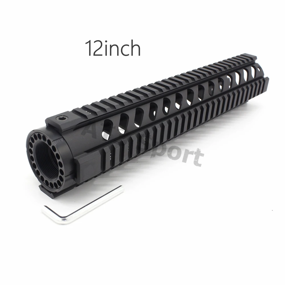 Тактическая черная 12-дюймовая AR-15 .223/5.56 БЕСПЛАТНАЯ поплавок Quad Handguard Rail M16 M4 RAS Hunting