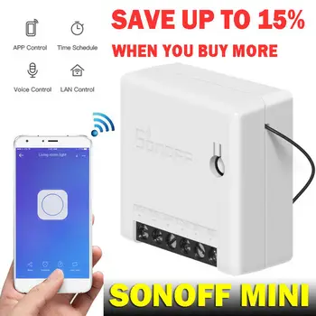 

Sonoff MINI 10A Smart Remote Control Wifi Switch Diy Timer Wireless Switch Smart WiFi Alexa Compatible Smart Home Automation