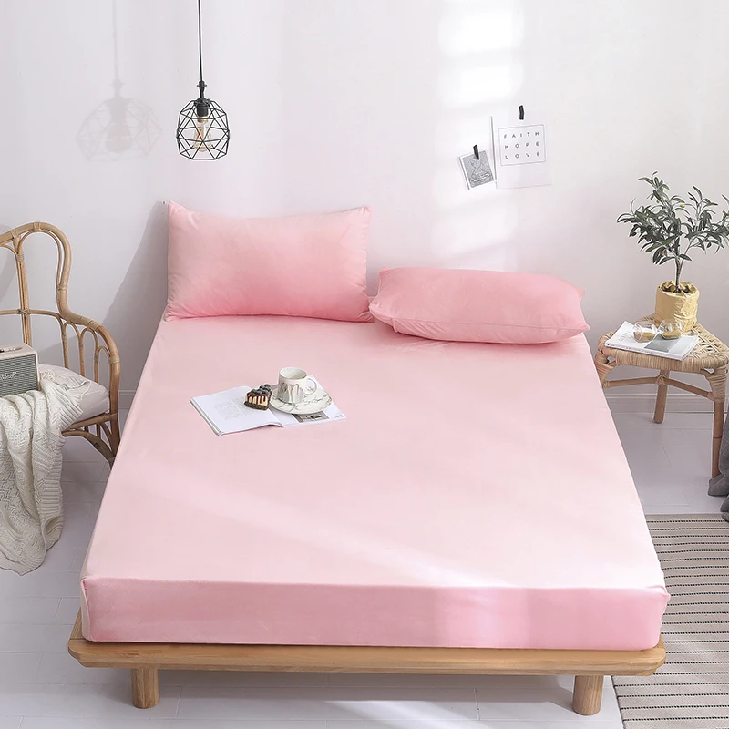 LREA 1 шт. домашний текстильные изделия простыни полиэстер материал 9,8 дюймов Высота простыни мягкие для постельных принадлежностей - Цвет: pink