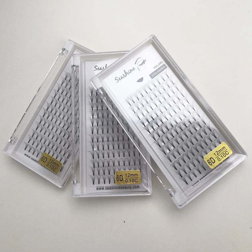 Seashine False Eyelashes 0.07 0.10mm Thickness Premade Volume Fans Short Stem 3D-6D Eyelash Extension Makeup | Красота и здоровье