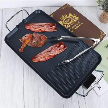 

1set 40x23cm Electric Nonstick BBQ Grill Barbecue Oven Roasting Pan Barbecue Griddle Cookware Kitchen Cooking Tools with UK Plug