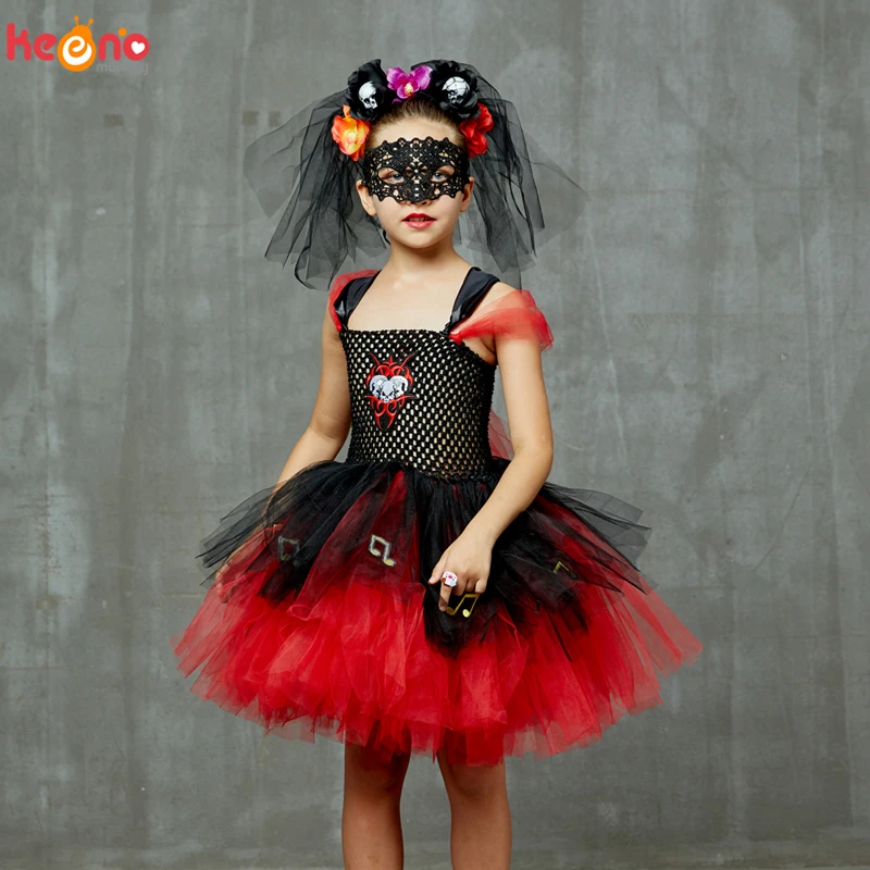 Zombie Day Of The Dead vestido de Halloween para niñas, tutú de fantasía,  calavera de azúcar, Horror, fantasma, vampiro, disfraz de miedo para fiesta  de Carnaval|Vestidos| - AliExpress