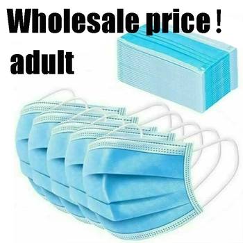 

50pcs 50 Disposable Dust Face Filter blue adult Masks Mouth Protective Respirator Facemask Shield Air Pollution Anti Mask