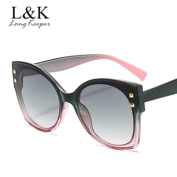 

Oversized Cat Eye Sunglasses Men Women Brand Designer Big Frame Rivet Sun Glasses Female Fashion Shades UV400 Vintage Glasses