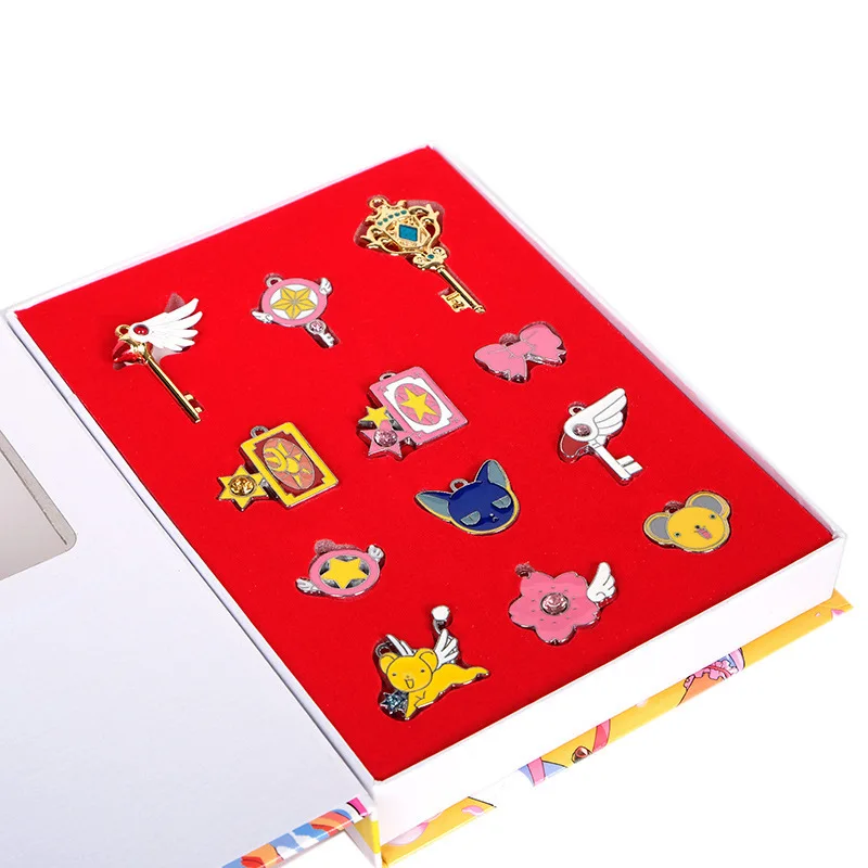 

Cardcaptor Sakura Magic Card Sakura Pendant Necklace Model Toy Clow Magic Battle Bird-Shape Alloy Set New Products