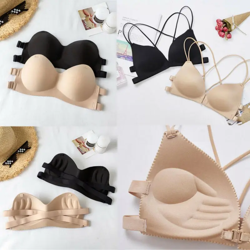 

2019 New Hot Breast Lift Underwire Women Invisible Bra Back Braces Strapless Push Up