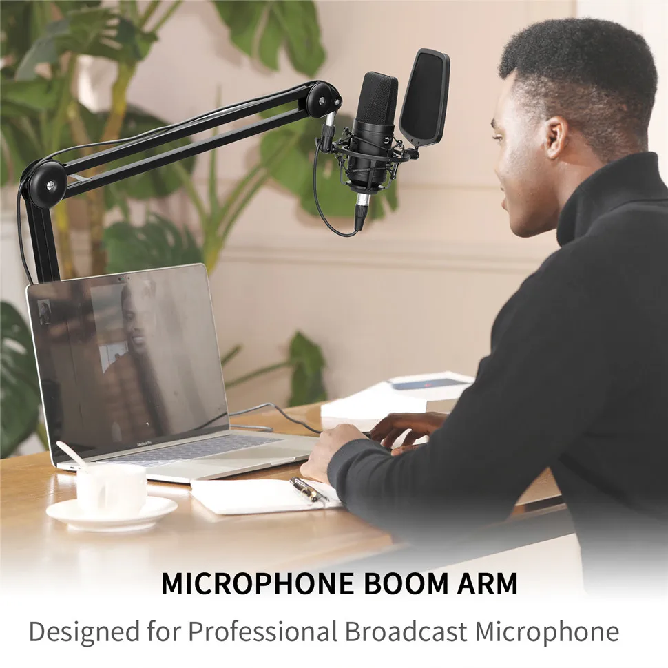 Boya microfone lança manual, dispositivo profissional para