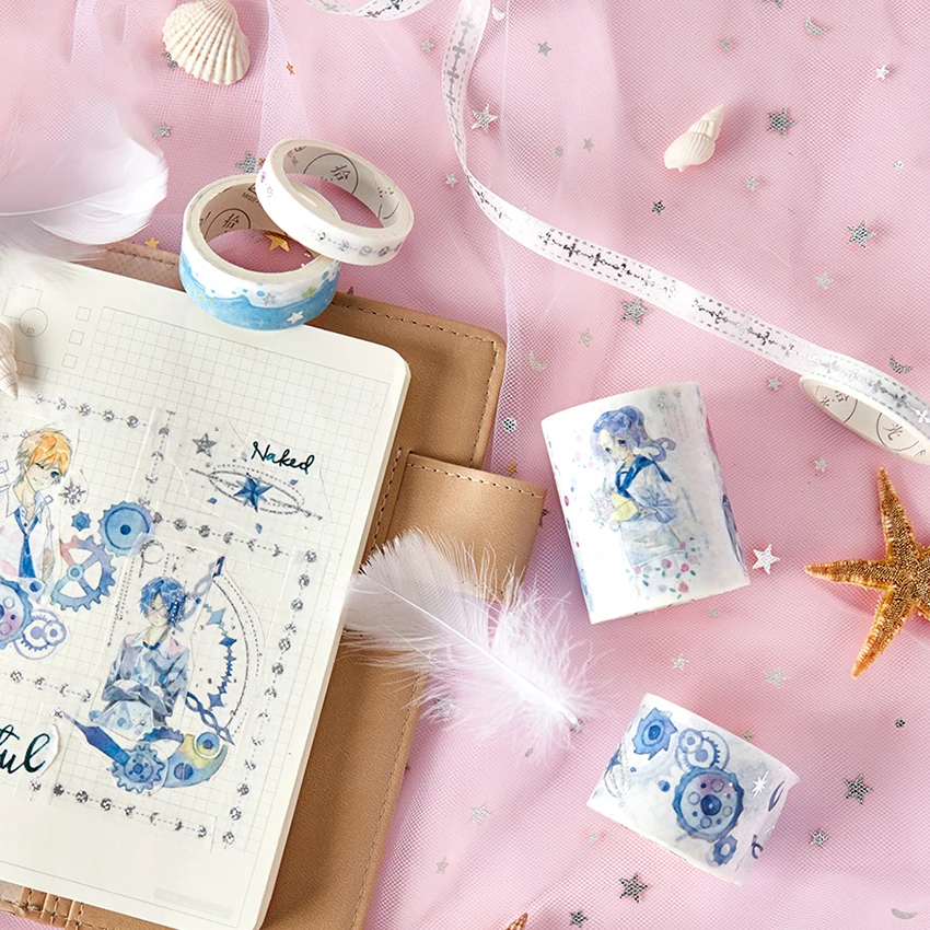 5 рулонов/комплект Винтаж Европейский лента Washi для художественного оформления ногтей, ручная работа для Скрапбукинг клейкой ленты горячего тиснения клейкая лента 0,8/1,5/3/5 см* 2м стикер