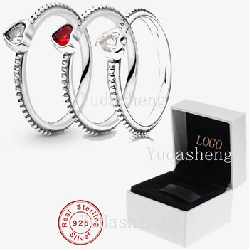 

Good Ring Clear Heart Beaded Rings High Quality Manufacturer Wholesale European and American Jewellery