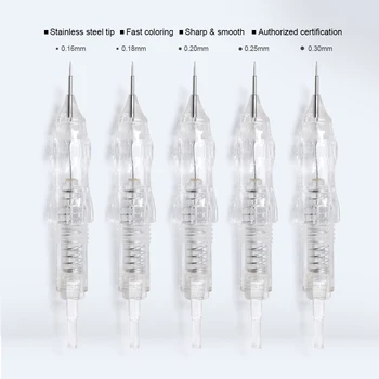 

100PCS Revolution Tattoo Needle Stainless Steel Tip Nozzle Makeup Cartridge Needles Tattoo Machine Kit Eyebrow Needle Thin 1R