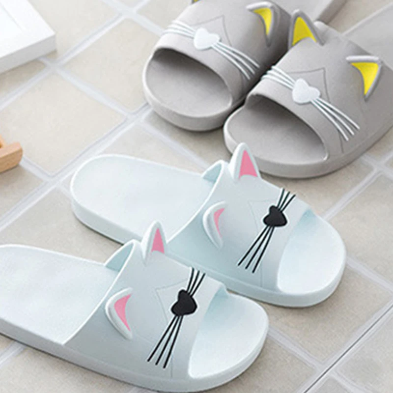 Non-Slip Indoor Slippers Women's Cartoon, Soft-Soled House Slippers Men's, Plus Size Home Bathroom Couple Cute Sandals