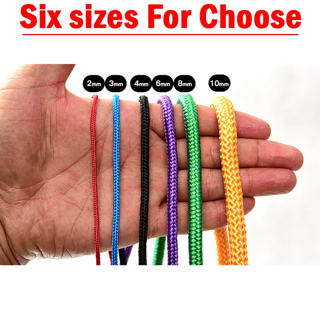 10~100m Φ4mm~9mm Colorful Nylon Braided Rope Home Playground Safety Net Cord  Sunshade Nets Fixing String Tent Rope Clothesline - AliExpress