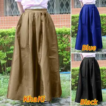 

Celmia Vintage Maxi Skirts Women Casual Satin High Elastic Waist Skirts Stylish Ladies Solid Pleated Elegant Office Skirt 5XL