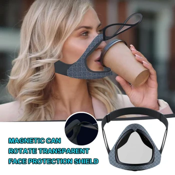 

Silicone Detachable Mirror Lip Language Mask For The Deaf And Mute Black The Smart Magnetic Mask With Double Anti-fog Mask
