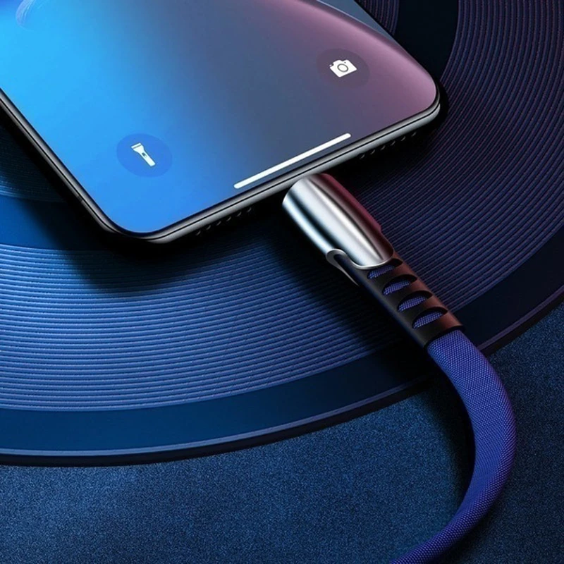 5А быстрое зарядное устройство алюминиевый сплав кабель синхронизации данных и зарядки для Iphone Xs XR Xs Max 8 8Plus 7 7Plus 6 6Plus 6s 6s Plus 5 5S SE HUAWEI - Цвет: Синий