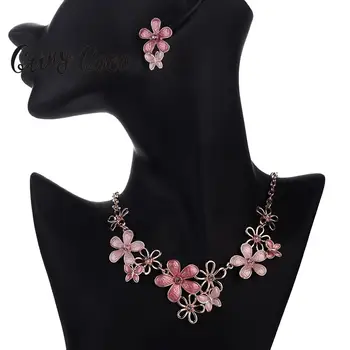 

Cring Coco New Arrival Pink Alloy Flower Necklace for Women Girls Fashion Necklaces & Pendants Charm Choker Jewelry Wholesale