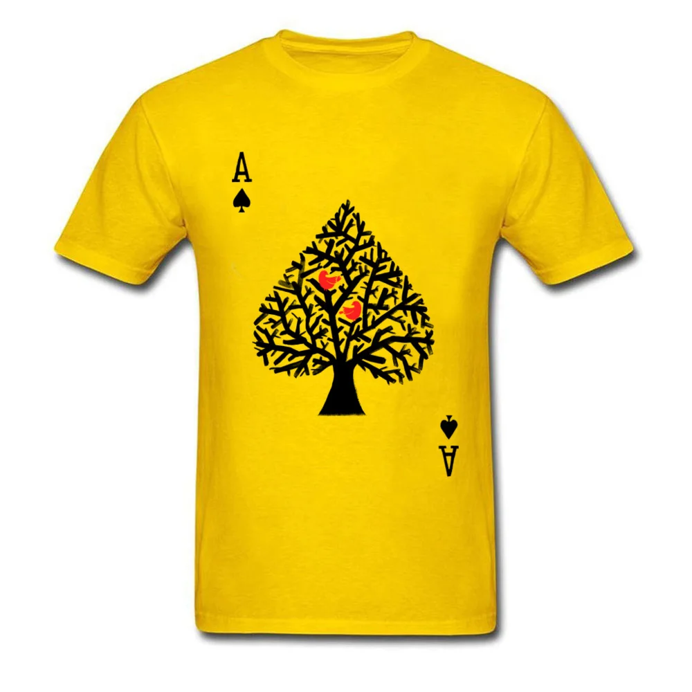 Ace_of_spade_5449 Slim Fit Tops Shirt Short Sleeve for Men 100% Cotton NEW YEAR DAY O-Neck Tshirts Party T Shirt Prevalent Ace_of_spade_5449 yellow