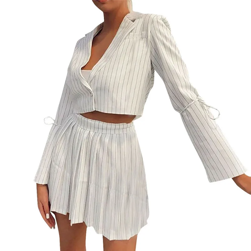 Новые женские модные сексуальные полосатые юбки на молнии, простые Стильные плиссированные юбки выше колена 40DE15