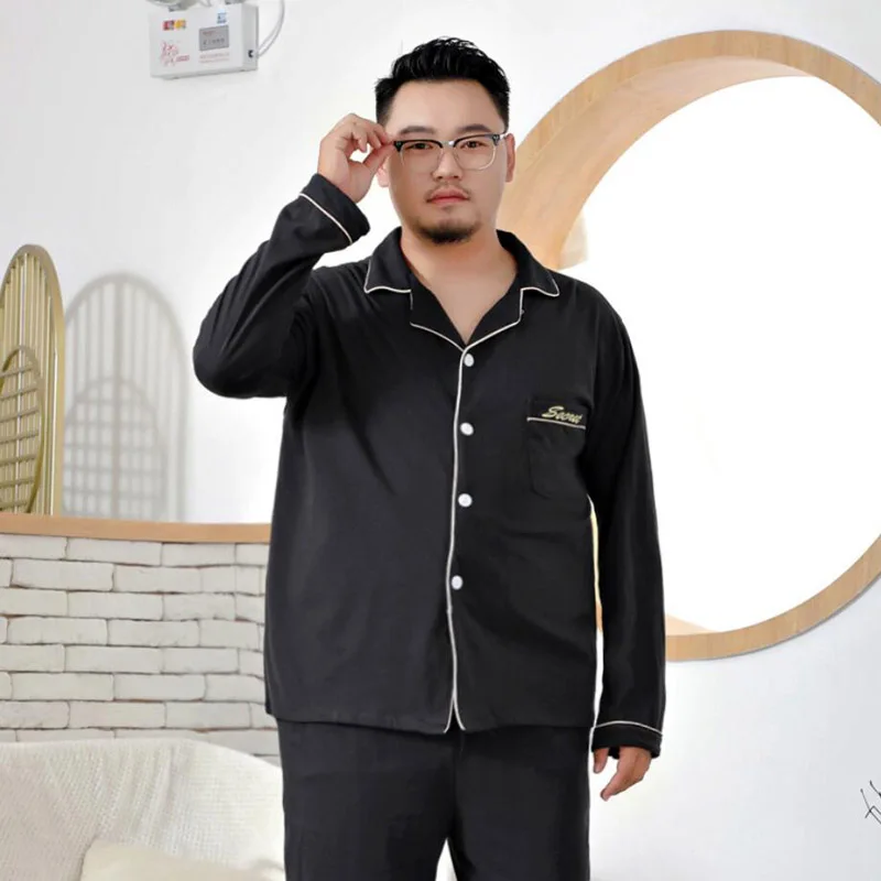 Pajama Sets Men Pajamas Sets 100% Cotton Casual Loose Home Sleepwear Large Size 7XL 9XL 10XL