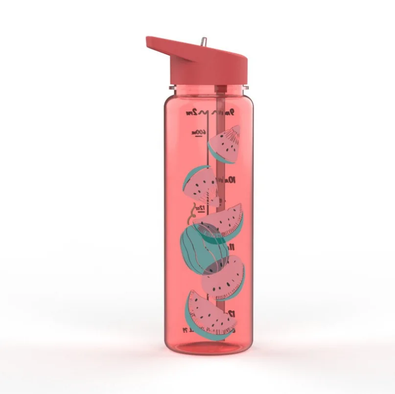 720 мл пластиковая бутылка для воды для детей, цветная Спортивная велосипедная Питьевая соломинка, детская бутылка для воды, мультяшная Милая бутылка для воды с единорогом