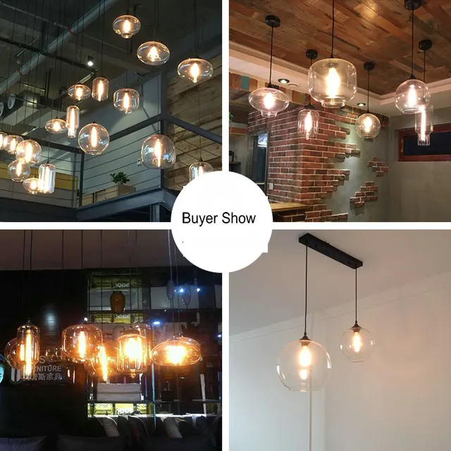 Nordic Clear Amber Glass Pendant Lamp E27 9 Types Bar LED Hanging Lights For Dining Room Nordic Clear Amber Glass Pendant Lamp E27 9 Types Bar LED Hanging Lights For Dining Room Kitchen Restaurant Suspension Luminaire