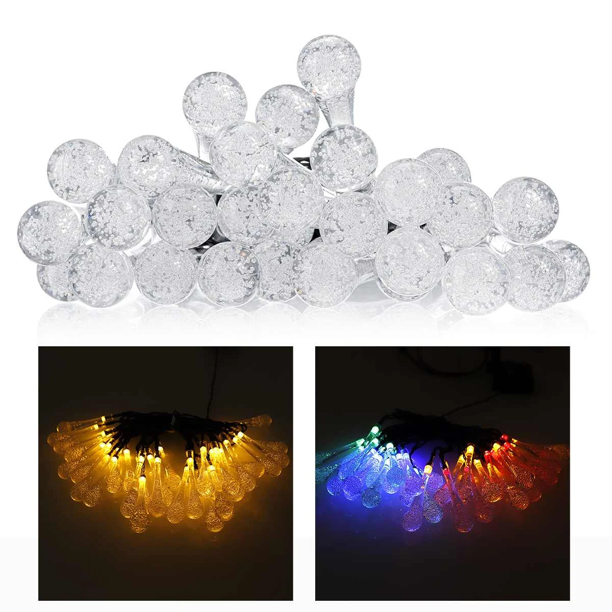 30LED солнечный светильник, гирлянда, капля воды, открытый водонепроницаемый Сказочный светильник, s украшение, Рождественская спальня, сад, вечерние светильник ing