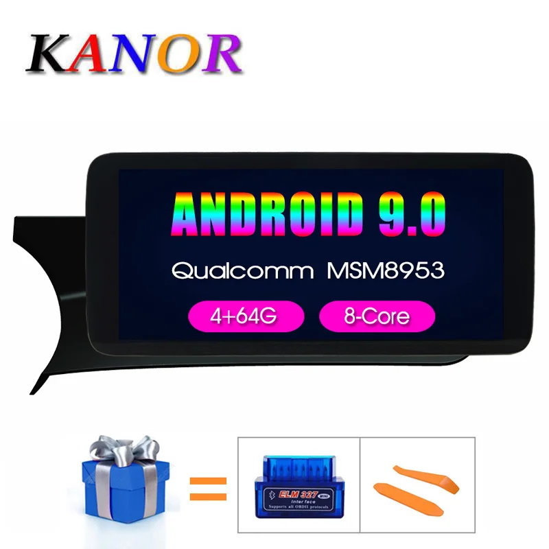 KANOR 10,25 дюймов 4+ 64G дисплей Android 9,0 для Mercedes Benz C Class W204 W205 автомобильный радиоэкран с gps навигацией Bluetoo