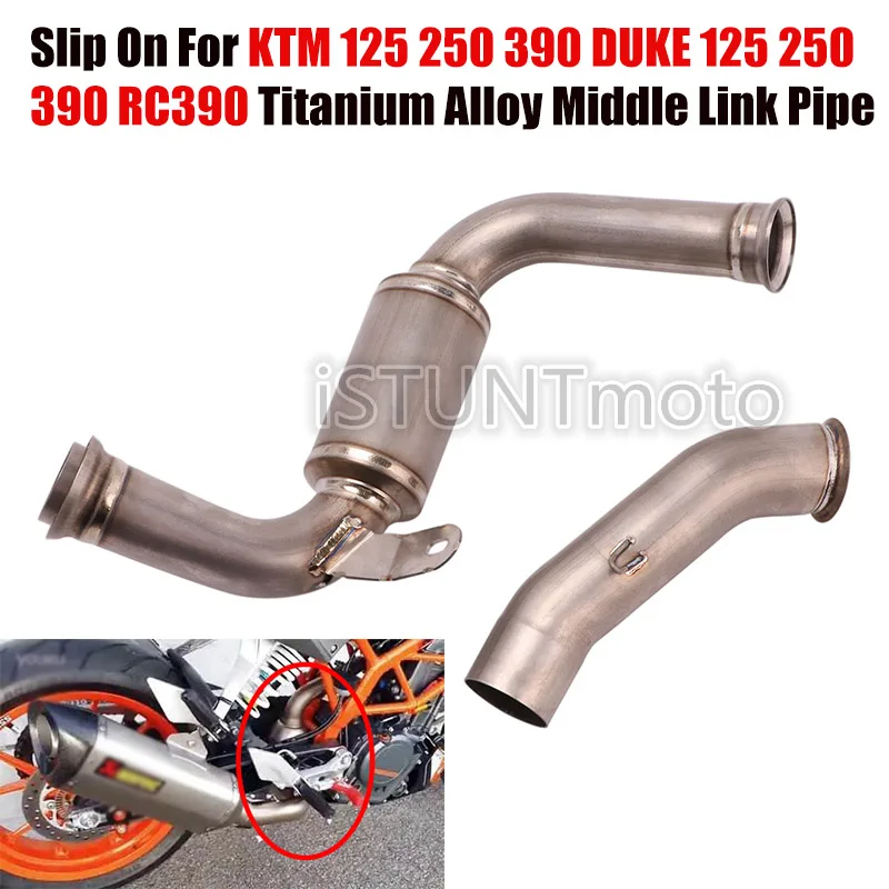 

Motorcycle Exhaust Escape Connection Middle Link Pipe Titanium Alloy For KTM 125 250 390 DUKE 125 250 390 RC390 2017 2018 2019