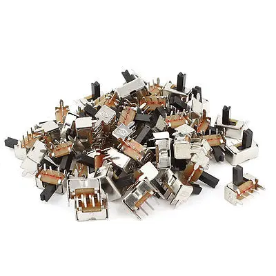 

55pcs DC 12V 0.1A 1P2T 2Position Panel Mount Latching Slide Switch