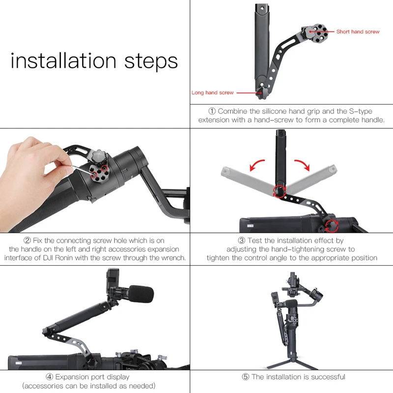 JABS для DJI Ronin S ручной карданный держатель ручка удлинитель кронштейн карданный аксессуар ручка слинг ручка монтажный удлинитель