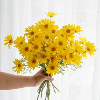 

10PCS/LOT Little Daisies Simulation Bouquet Chamomile Home Decoration Chrysanthemum Fake Flower Little Fresh Dutch Chrysanthemum