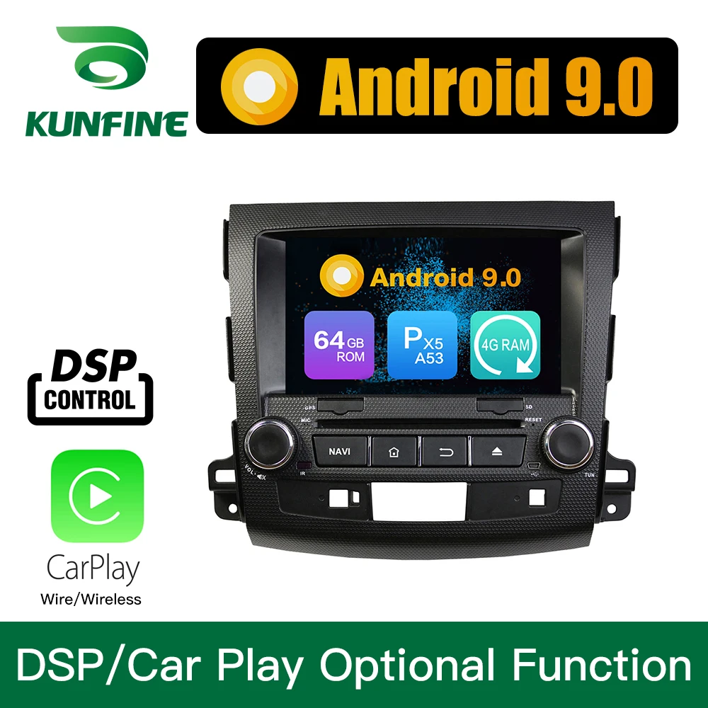 Top Android 9.0 Octa Core 4GB RAM 64GB Car DVD GPS Navigation Multimedia Player Car Stereo for Mitsubishi Outlander 2006-2012 Radio 2