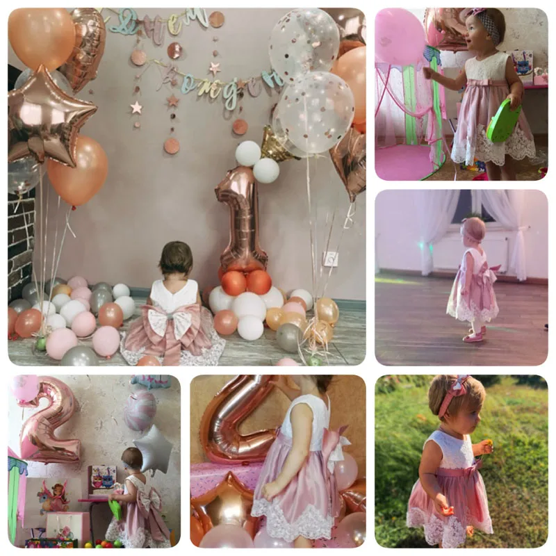 Elegant Baby Girls Dresses For Girls Toddler Girl Wedding Evening Party Sweet Dress Kids Ball Gown Birthday Xmas Bow Red Dress