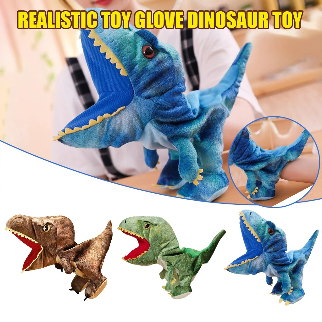 Plush Dinosaur Hand Puppet Toy Open Movable Mouth For Role Play Gift For Kids Plush Doll Talking Learning Toys Educational Toys Clothing Accessories For Plush Stuff Aliexpress