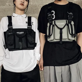 

Reflective Tactical Chest Bag New Chest Rig Bags Hip Hop Streetwear Unisex Functional Adjustable Waistcoat Waist Bag Kanye West