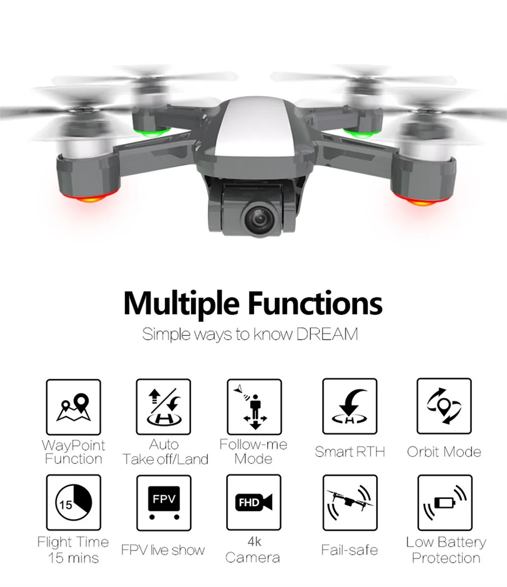 C-Fly DR-EAM gps WI-FI с видом от первого лица 2 Ось Gimbal 4k HD Камера оптический Fl-ow Дрон HD Камера высокое режим удержания вертолет на дистанционном управлении вертолет