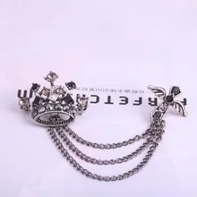 Z16 Иу в европейском и американском стиле Для мужчин брошь Англия Корона значок с крестом аксессуары с бахромой