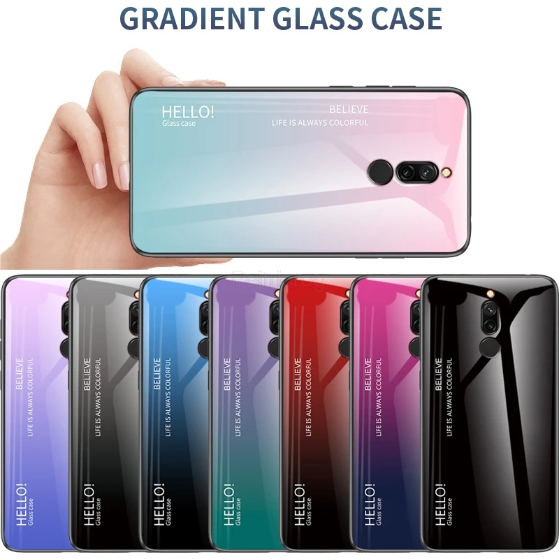 Чехол для телефона с градиентным закаленным стеклом Xiaomi Mi CC9 CC9E Note 10 Pro A3 A2 A1 9 SE 8 Lite