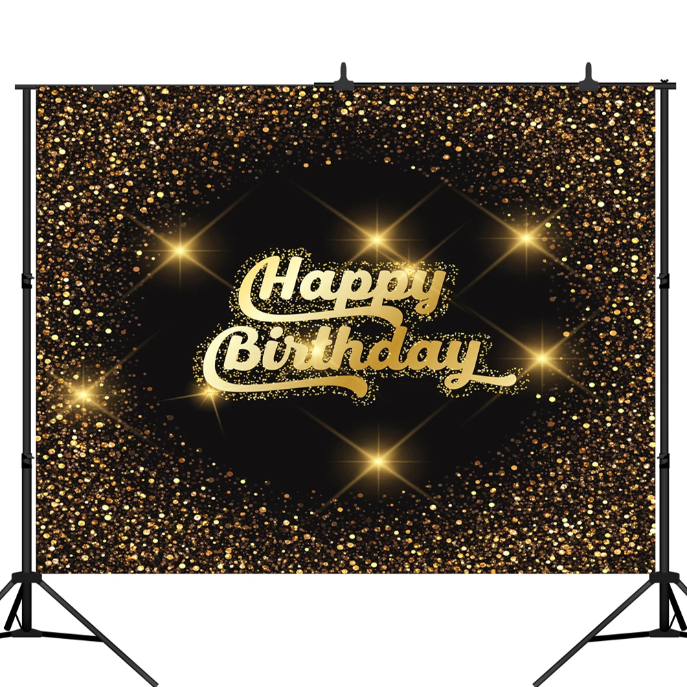 Lyavshi Gold glitter Photography background happy birthday party Backdrops Props For Photo Studio | Электроника