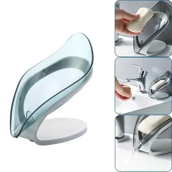 

Non-slip Bathroom Soap Holder Simple Leaf Shape Soap Box Creative Kitchen Dish Brush Rack Household Tray Holder Case Container